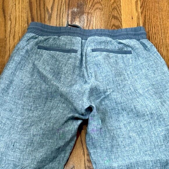 Athleta Bali Linen Ankle Cuffed Pants. Gray. Size 6. - Picture 5 of 9